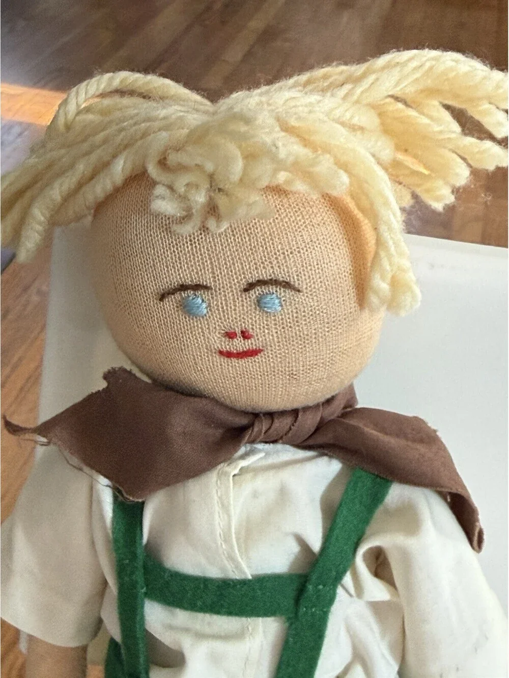 Vintage  handmade cloth rag doll 15” , Good Condition